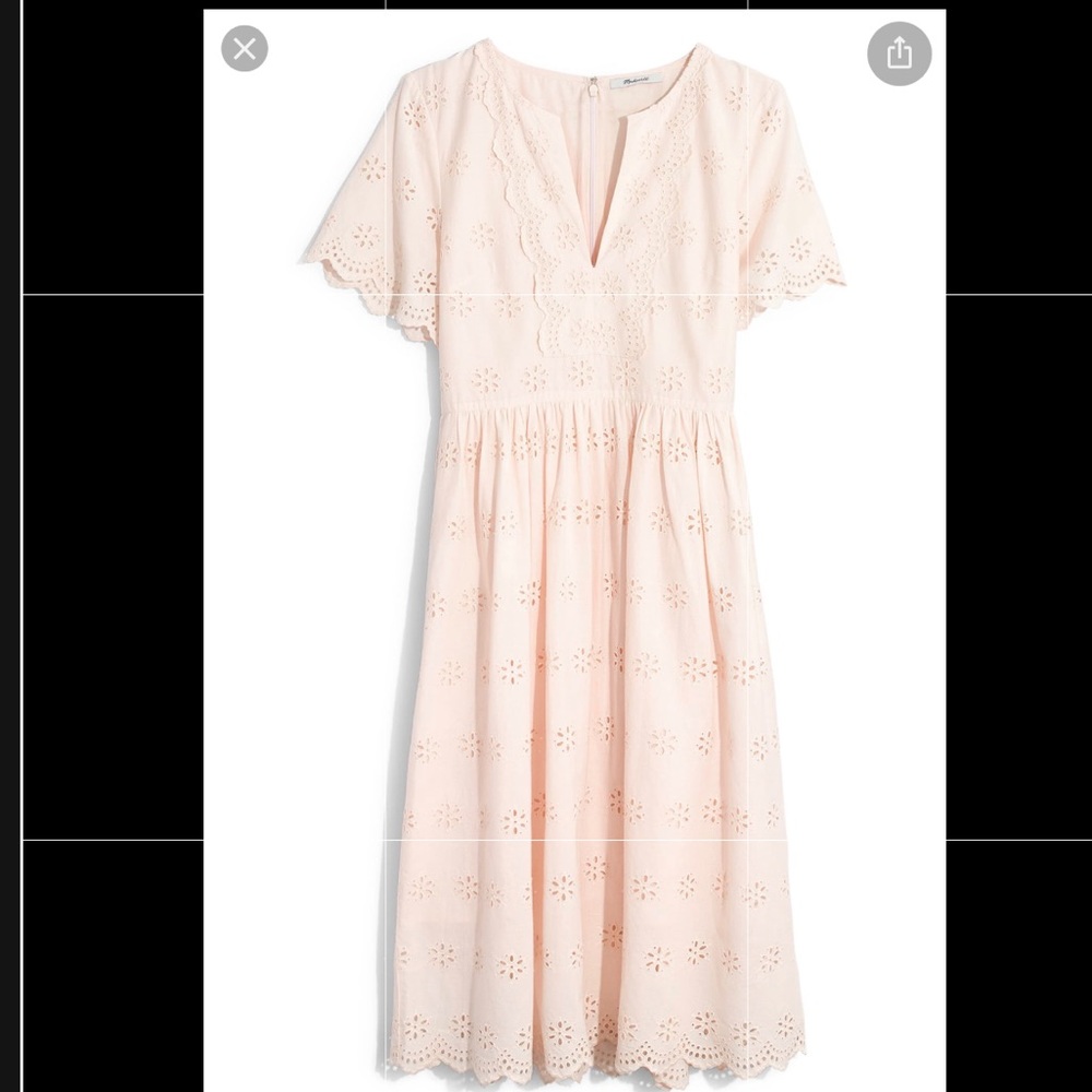Madewell scallop eyelet dress—Lucid pink